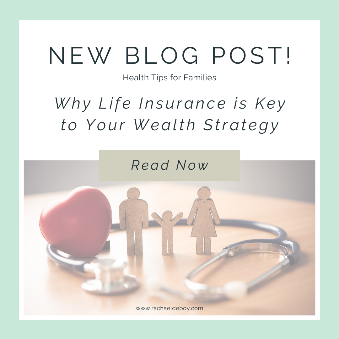 "Wooden family figures with a heart and stethoscope symbolizing financial protection and health through life insurance."