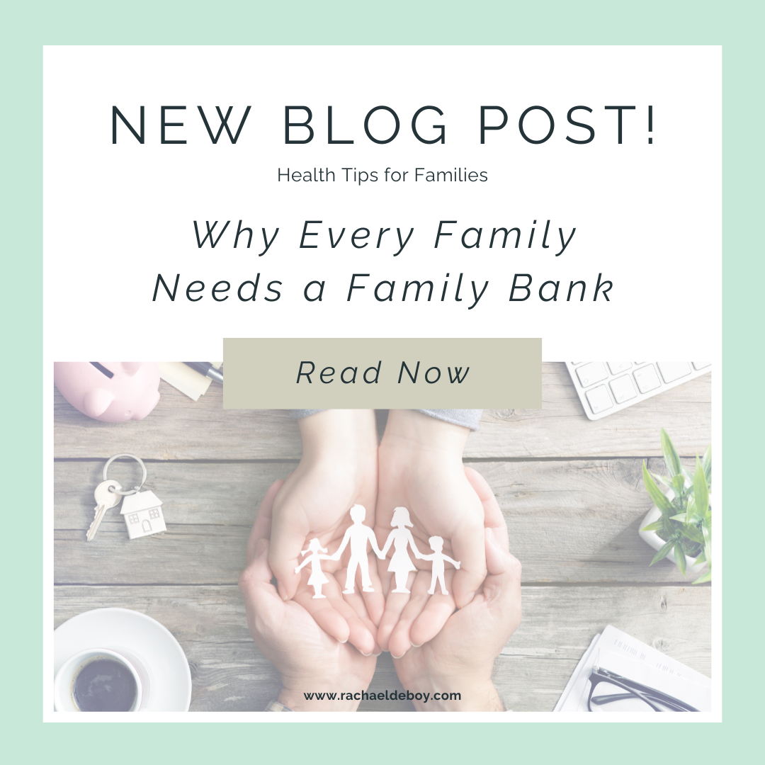 Hands holding a paper cut-out family surrounded by financial tools like a piggy bank, house key, and keyboard—symbolizing family bank and legacy planning.
